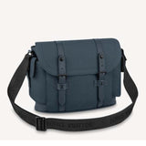 Louis Vuitton LV Unisex Christopher Messenger Navy Blue Taurillon Cowhide Leather Handbag