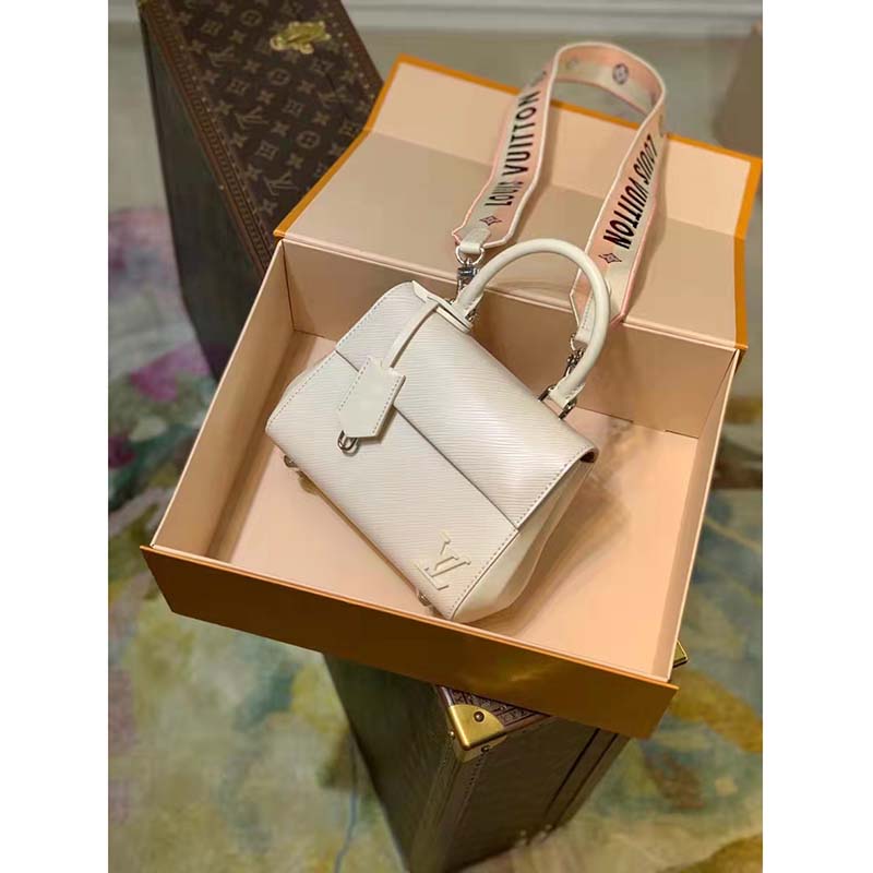Louis Vuitton LV Women Cluny Mini Handbag Quartz Epi Grained Smooth Cowhide Leather