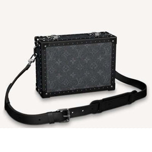 Louis Vuitton LV Unisex Clutch Box Monogram Coated Canvas Black-Leather