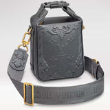 Louis Vuitton LV Unisex Cruiser Messenger Dark Shadow Gray Calf Leather Handbag