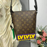 Louis Vuitton LV Unisex Cruiser Messenger Monogram Coated Canvas Cowhide Leather Handbag
