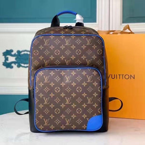 Louis Vuitton LV Unisex Dean Backpack Blue Monogram Macassar Coated Canvas Cowhide Leather