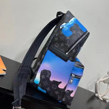 Louis Vuitton LV Unisex Discovery Backpack Sunrise Monogram Eclipse Coated Canvas Cowhide Leather
