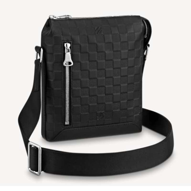 Louis Vuitton LV Unisex Discovery Messenger BB Damier Infini Cowhide Leather-Black Handbag