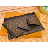 Louis Vuitton LV Unisex Discovery Pochette GM Monogram Macassar-Brown Clutch