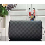 Louis Vuitton LV Unisex Dopp Kit Toilet Pouch Grey Damier Graphite Canvas Clutch