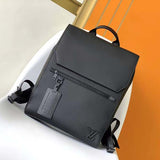 Louis Vuitton LV Unisex Fastline Backpack Black Cowhide Leather Textile Lining