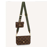 Louis Vuitton LV Unisex Félicie Strap & Go Pochette Monogram Coated Canvas-Brown Clutch