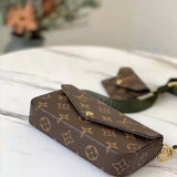 Louis Vuitton LV Unisex Félicie Strap & Go Pochette Monogram Coated Canvas-Brown Clutch