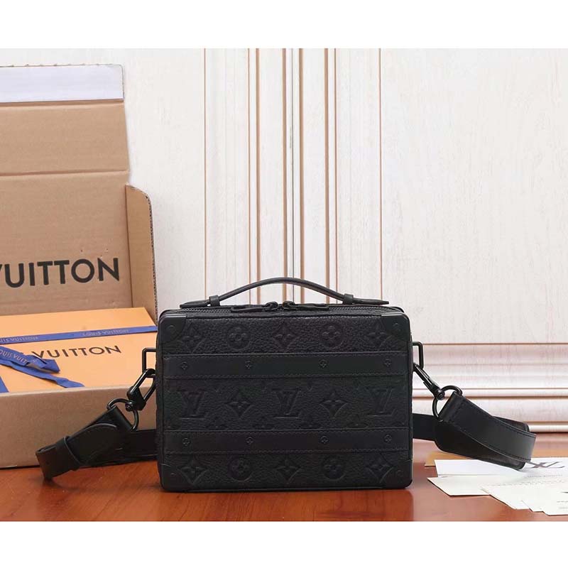 Louis Vuitton LV Unisex Handle Soft Trunk Black Taurillon Monogram Calf Leather Handbag