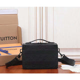 Louis Vuitton LV Unisex Handle Soft Trunk Black Taurillon Monogram Calf Leather Handbag