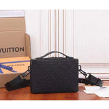Louis Vuitton LV Unisex Handle Soft Trunk Black Taurillon Monogram Calf Leather Handbag