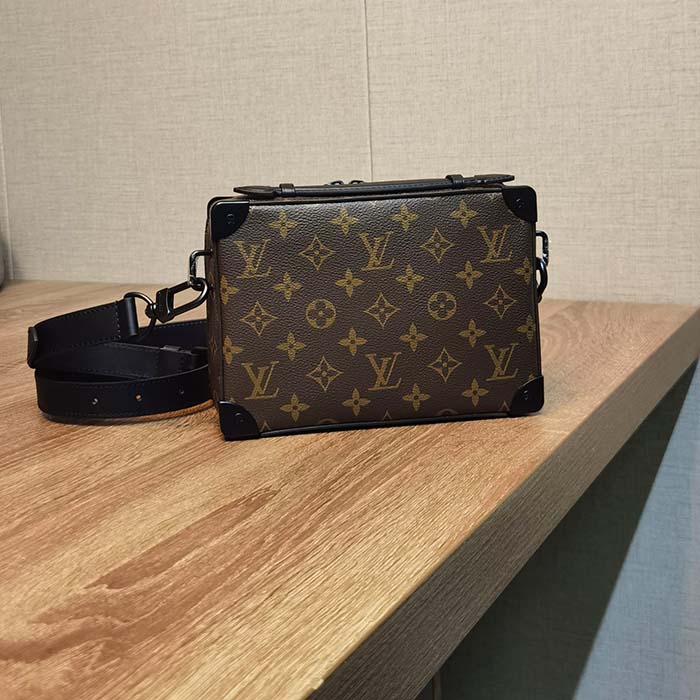 Louis Vuitton LV Unisex Handle Soft Trunk Monogram Macassar Coated Canvas Cowhide Leather Handbag