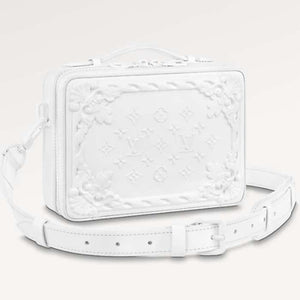 Louis Vuitton LV Unisex Handle Soft Trunk Optic White Calf Leather Handbag