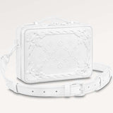 Louis Vuitton LV Unisex Handle Soft Trunk Optic White Calf Leather Handbag