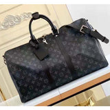 Louis Vuitton LV Unisex Keepall Bandoulière 45 Travel Bag Grey Coated Canvas Cowhide