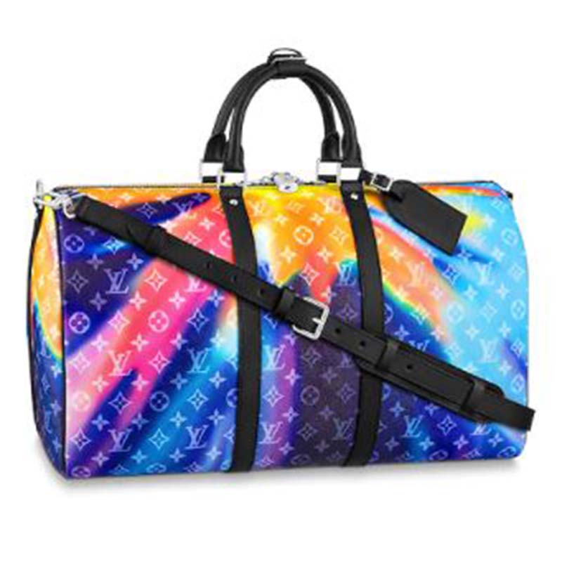 Louis Vuitton LV Unisex Keepall Bandoulière 50 Monogram Sunset Coated Canvas Shoulder Bag