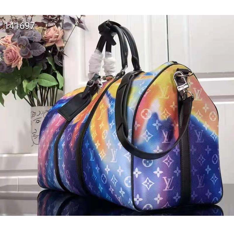 Louis Vuitton LV Unisex Keepall Bandoulière 50 Monogram Sunset Coated Canvas Shoulder Bag