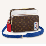 Louis Vuitton LV Unisex LVXNBA Nil Messenger Monogram Antarctica Coated Canvas Handbag