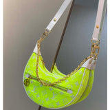 Louis Vuitton LV Unisex Loop Half-Moon Baguette Bag Yellow Monogram Jacquard Velvet