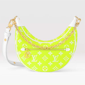 Louis Vuitton LV Unisex Loop Half-Moon Baguette Bag Yellow Monogram Jacquard Velvet