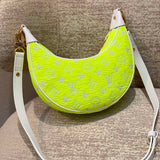 Louis Vuitton LV Unisex Loop Half-Moon Baguette Bag Yellow Monogram Jacquard Velvet