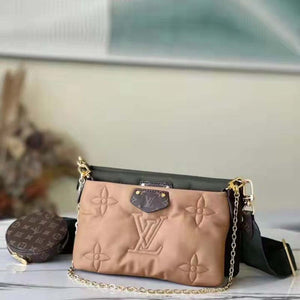 Louis Vuitton LV Unisex Maxi Multi Pochette Accessoires Handbag Green Beige