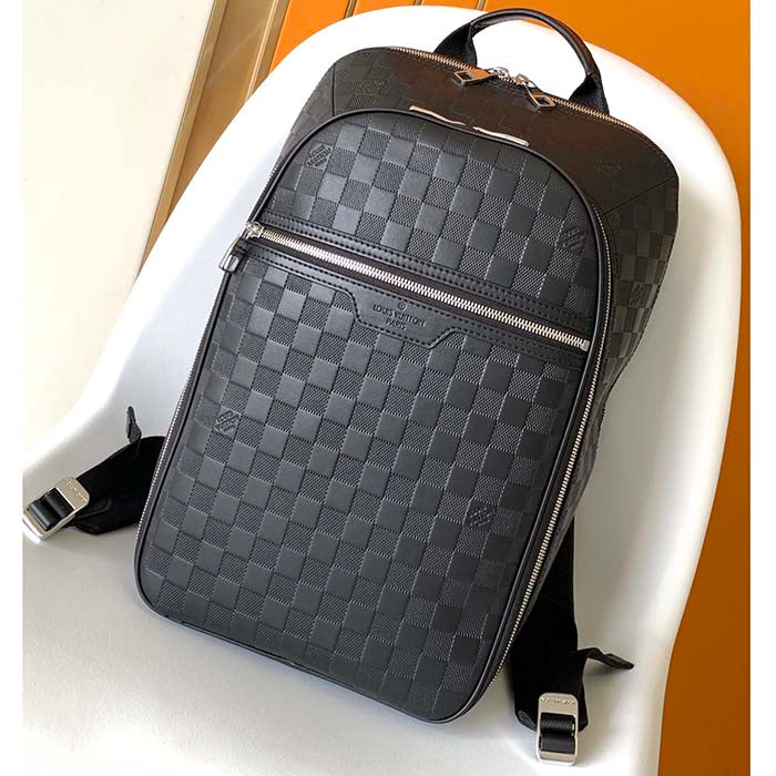 Louis Vuitton LV Unisex Michael Backpack Nv2 Black Damier Infini Onyx Cowhide Leather