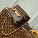Louis Vuitton LV Unisex Mini Bumbag Brown Natural Cowhide Leather Monogram Coated Canvas