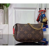 Louis Vuitton LV Unisex Mini Pochette Accessoires Dragon Fruit Pink Monogram Coated Canvas Clutch