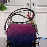 Louis Vuitton LV Unisex Mini Soft Trunk Blue Pink Taurillon Cowhide Leather Handbag