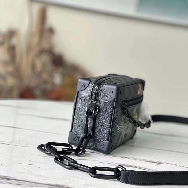 Louis Vuitton LV Unisex Mini Soft Trunk Damier Graphite Coated Canvas Handbag