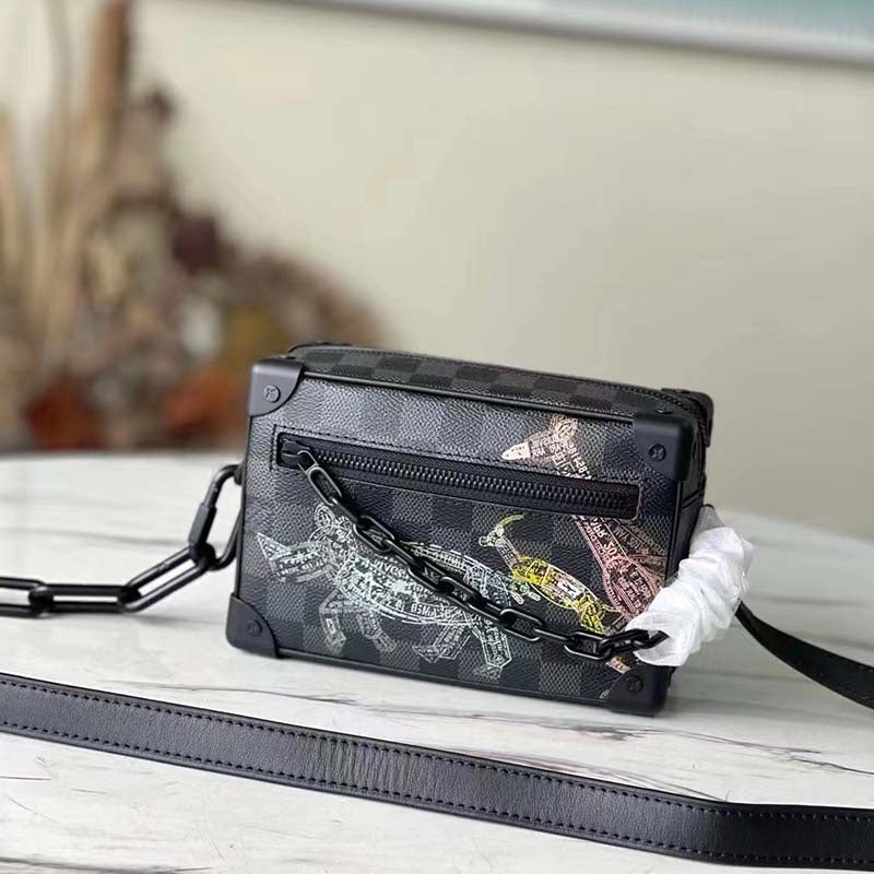 Louis Vuitton LV Unisex Mini Soft Trunk Damier Graphite Coated Canvas Handbag