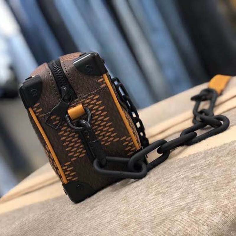 Louis Vuitton LV Unisex Mini Soft Trunk Giant Damier Ebene Coated Canvas Handbag