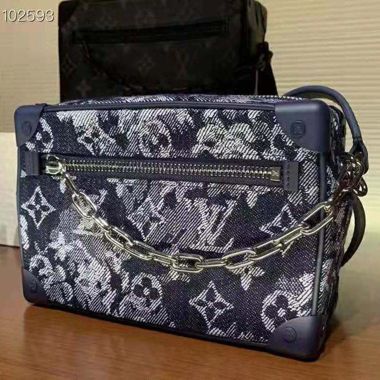 Louis Vuitton LV Unisex Mini Soft Trunk Monogram Tapestry Coated Canvas-Navy Handbag