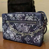 Louis Vuitton LV Unisex Mini Soft Trunk Monogram Tapestry Coated Canvas-Navy Handbag