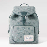 Louis Vuitton LV Unisex Montsouris Backpack Monogram Washed Coated Canvas Cowhide Leather