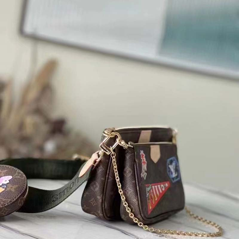 Louis Vuitton LV Unisex Multi Pochette Accessoires My LV World Tour Monogram Coated Canvas Clutch