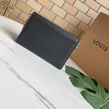 Louis Vuitton LV Unisex Mylockme Chain Pochette Black Soft Grained Calfskin Clutch
