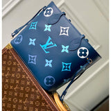 Louis Vuitton LV Unisex Neverfull MM Gradient Blue Monogram Empreinte Embossed Cowhide Leather Tote