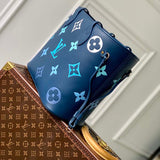 Louis Vuitton LV Unisex Neverfull MM Gradient Blue Monogram Empreinte Embossed Cowhide Leather Tote