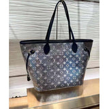 Louis Vuitton LV Unisex Neverfull MM Monogram Coated Canvas Cowhide Leather Tote