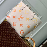 Louis Vuitton LV Unisex Neverfull MM Neutral Gradient Monogram Empreinte Embossed Cowhide Leather Tote