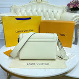 Louis Vuitton LV Unisex New Flap Messenger Beige Taiga Cowhide Leather Handbag