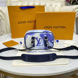 Louis Vuitton LV Unisex Outdoor Pouch Monogram Watercolor Blue Coated Canvas Clutch