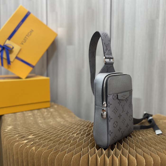 Louis Vuitton LV Unisex Outdoor Sling Bag Gunmetal Gray Monogram Coated Canvas