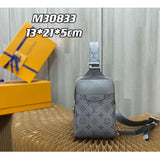 Louis Vuitton LV Unisex Outdoor Sling Bag Gunmetal Gray Monogram Coated Canvas
