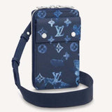 Louis Vuitton LV Unisex Phone Pouch Ink Watercolor Cowhide Leather Clutch