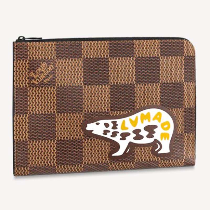 Louis Vuitton LV Unisex Pochette Jour GM Giant Damier Ebene Coated Canvas Clutch