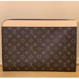 Louis Vuitton LV Unisex Pochette Jour Monogram Coated Canvas Aged Cowhide Leather Clutch